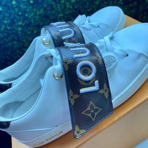 Authentic Unique Louis Vuitton Monogram Leather Sneakers with velcro strap
